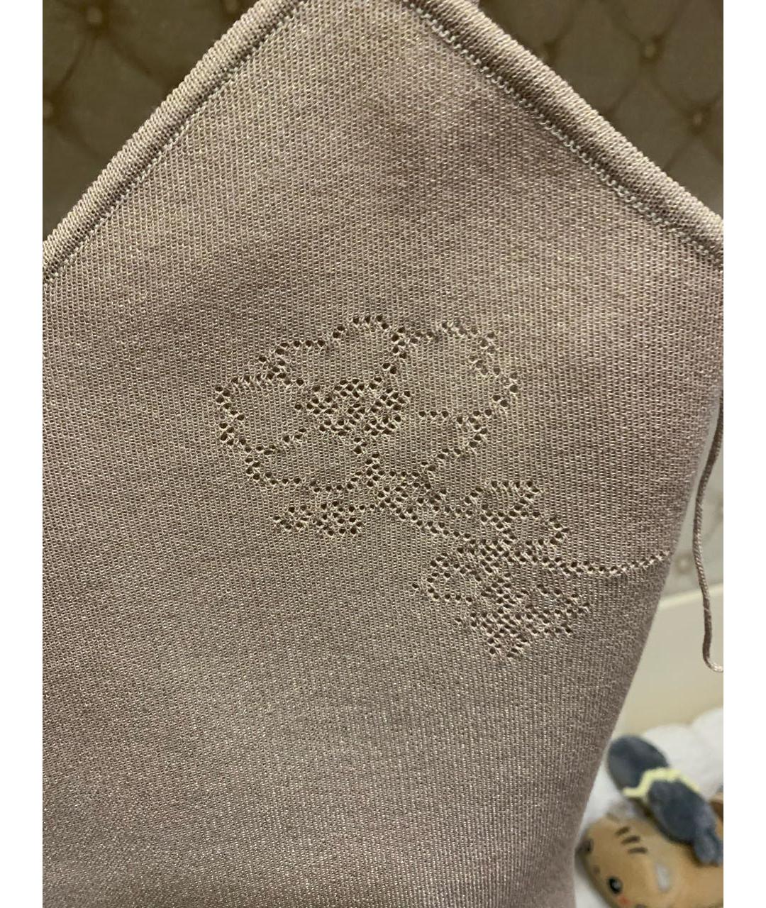 CHANEL Бежевое хлопковое повседневное платье, фото 4