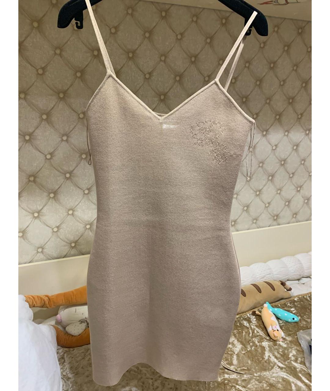 CHANEL Бежевое хлопковое повседневное платье, фото 6