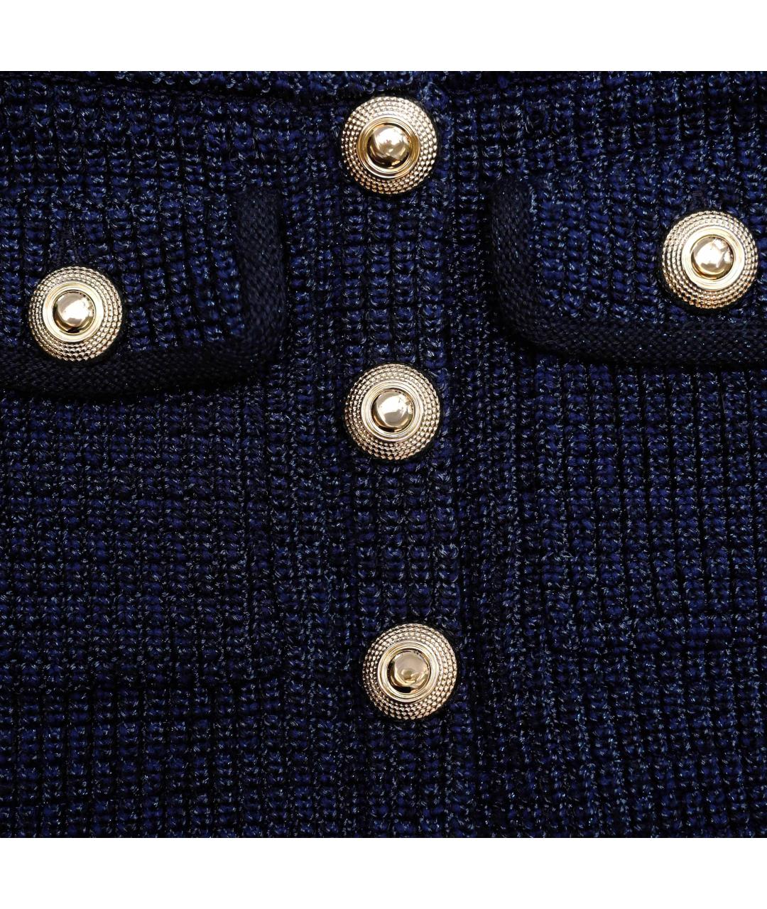 SELF-PORTRAIT Темно-синее хлопковое коктейльное платье, фото 7