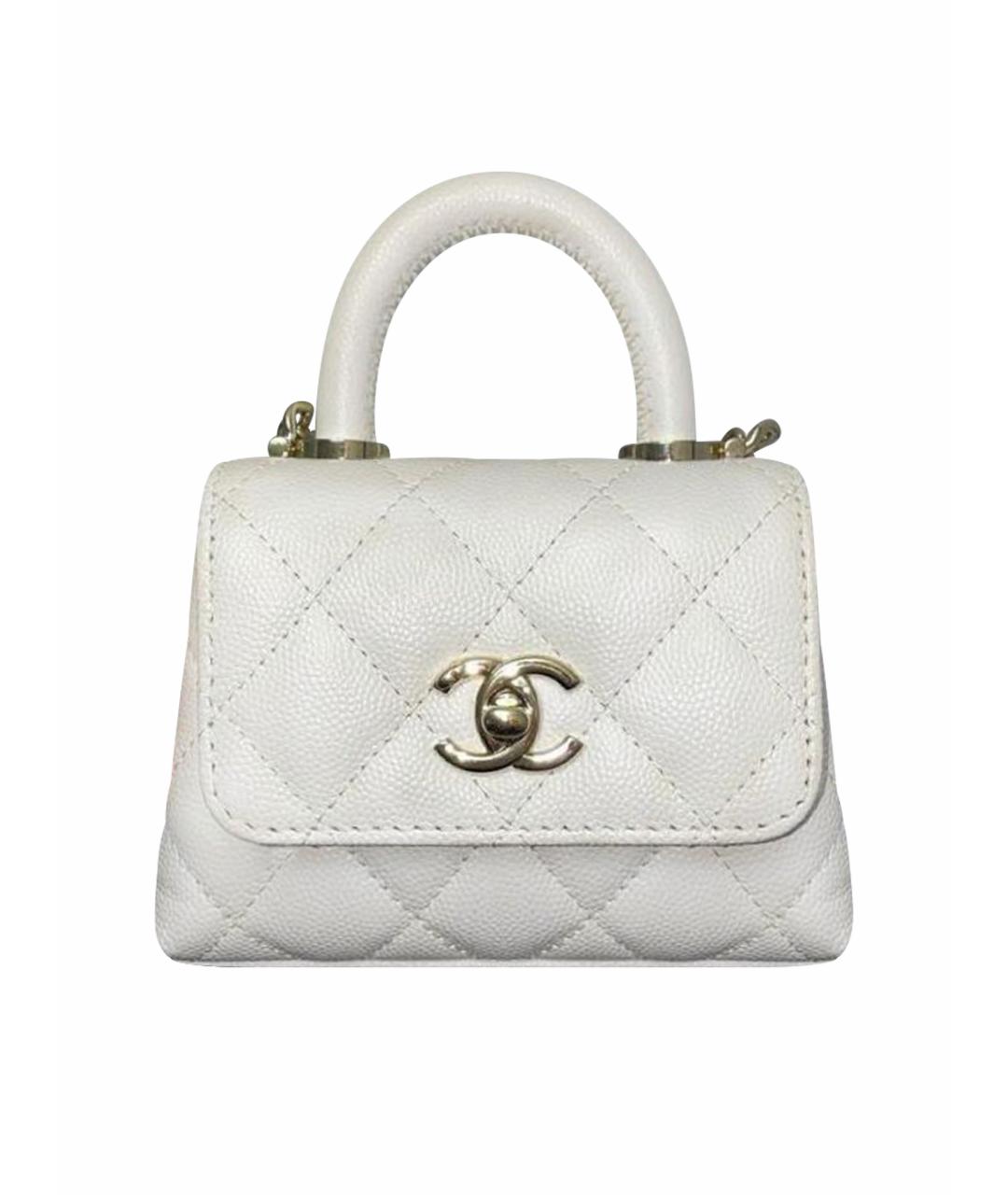 CHANEL Белая кожаная сумка через плечо, фото 1