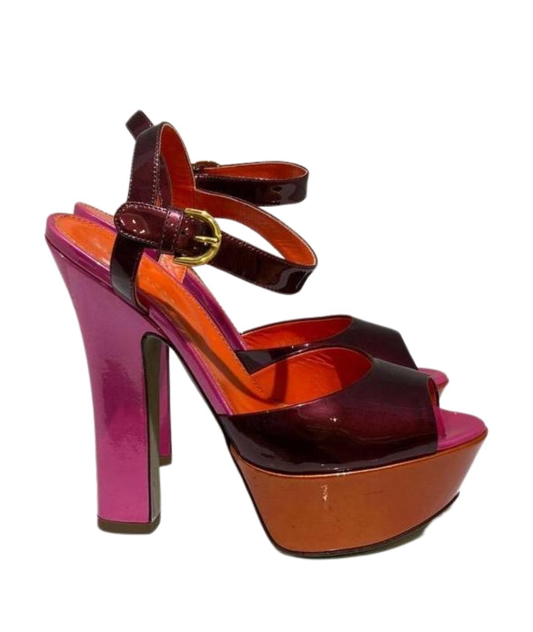 SERGIO ROSSI Мульти босоножки из лакированной кожи, фото 1