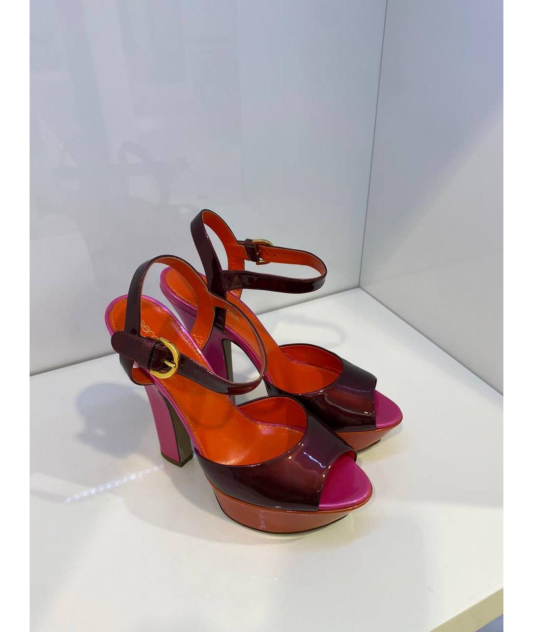 SERGIO ROSSI Мульти босоножки из лакированной кожи, фото 2