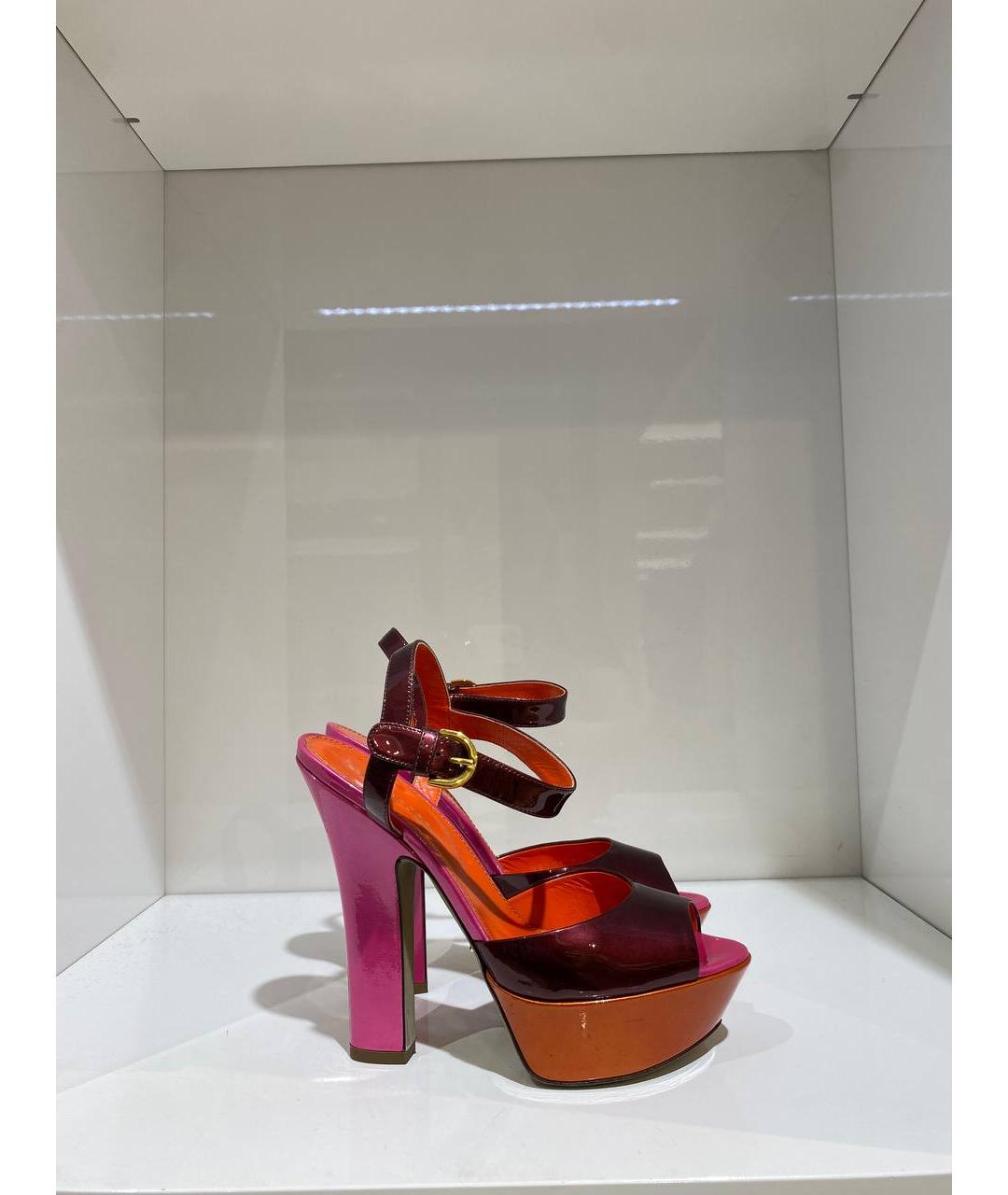 SERGIO ROSSI Мульти босоножки из лакированной кожи, фото 3