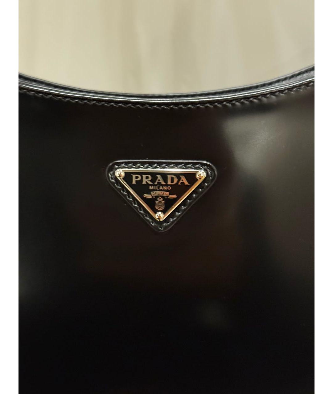 PRADA Черная кожаная сумка с короткими ручками, фото 7