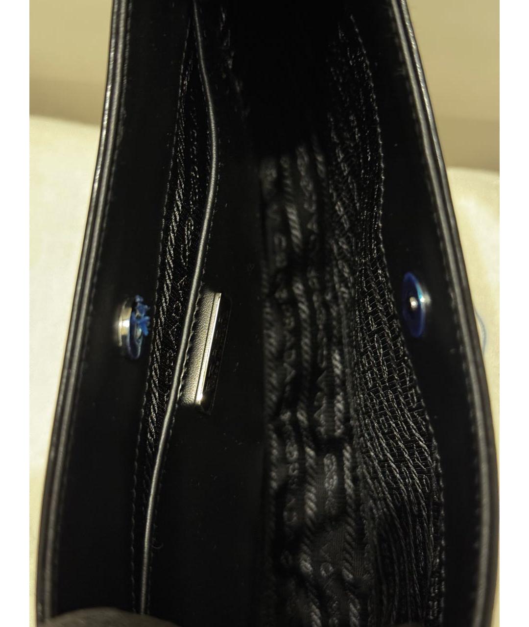 PRADA Черная кожаная сумка с короткими ручками, фото 4