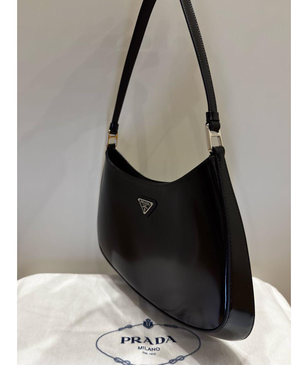 PRADA Черная кожаная сумка с короткими ручками, фото 2