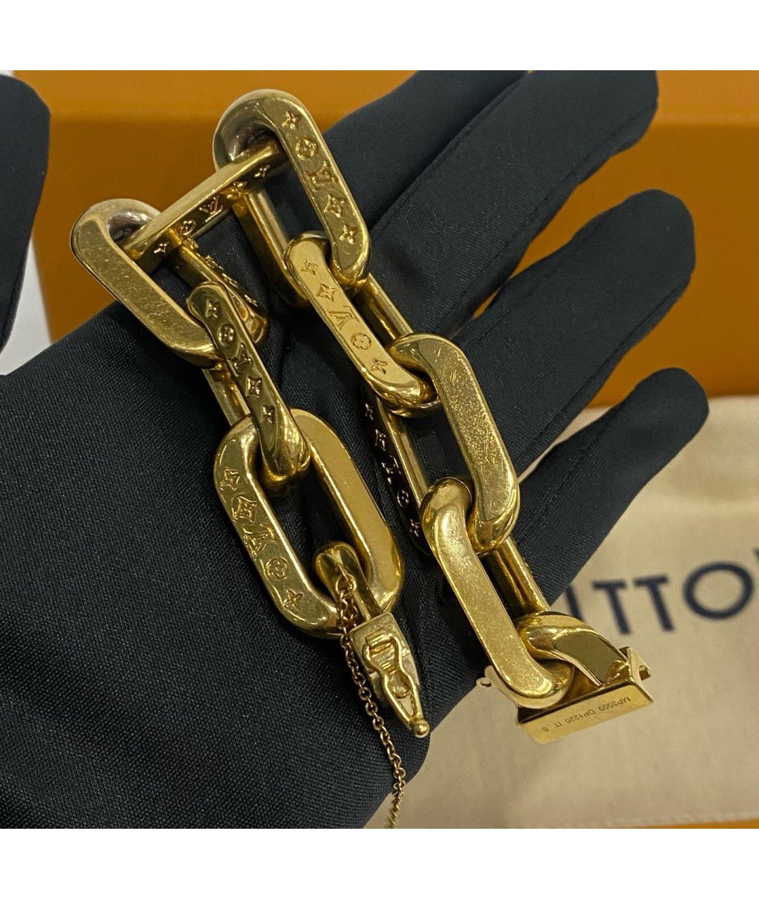 LOUIS VUITTON Золотой металлический браслет, фото 5