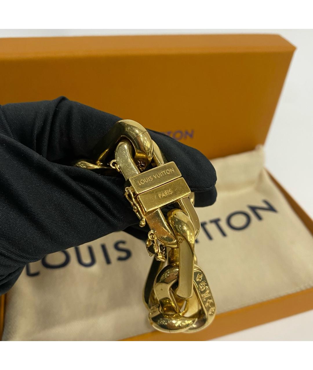 LOUIS VUITTON Золотой металлический браслет, фото 8