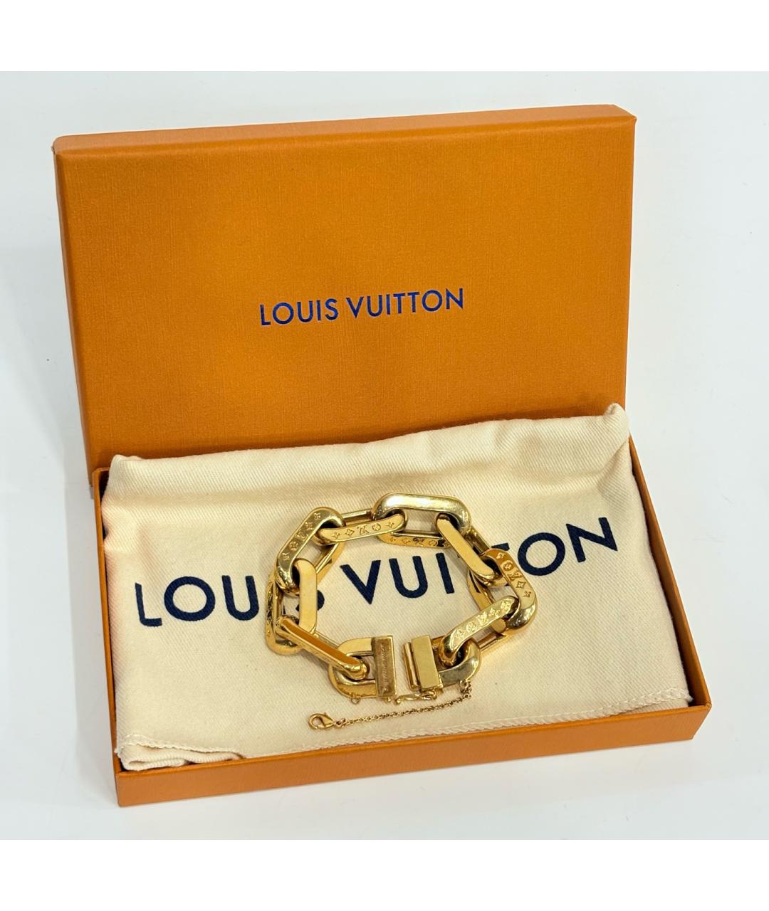 LOUIS VUITTON Золотой металлический браслет, фото 10