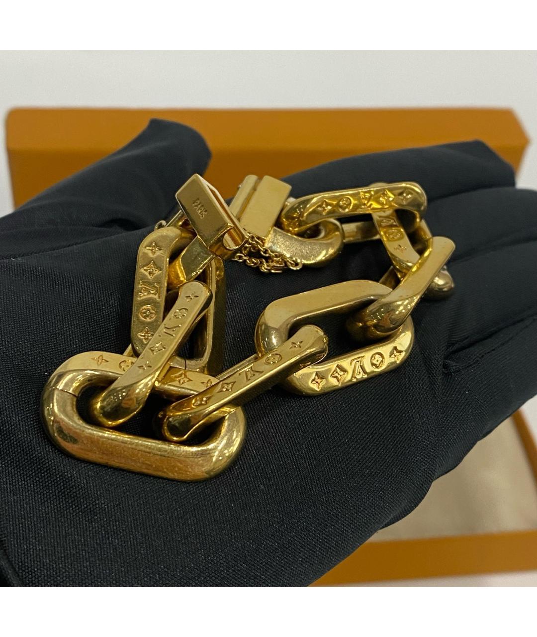 LOUIS VUITTON Золотой металлический браслет, фото 4