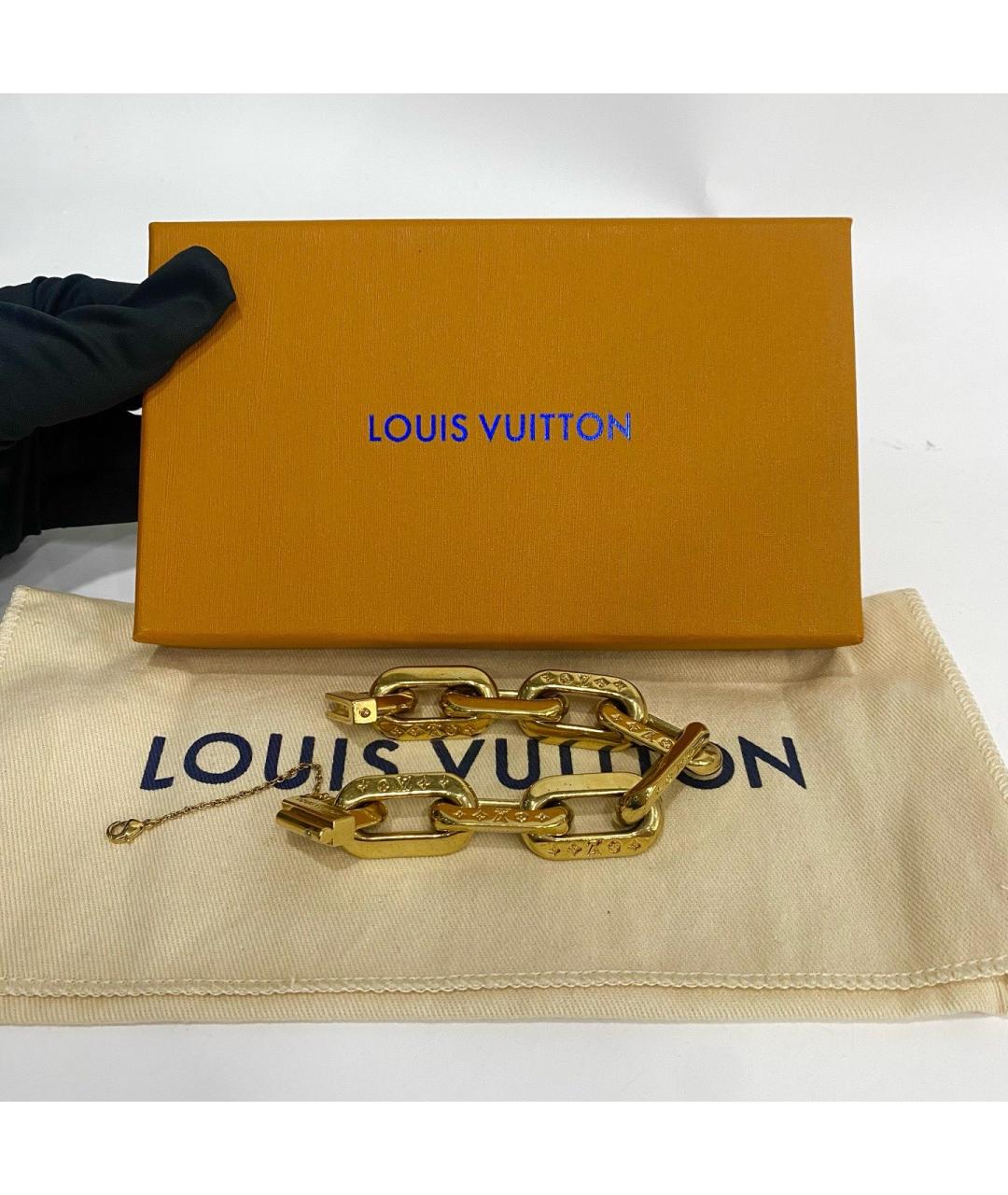 LOUIS VUITTON Золотой металлический браслет, фото 2