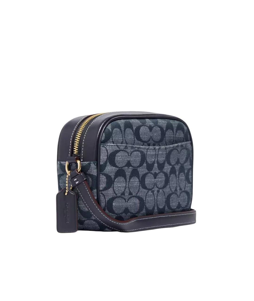 COACH Синяя жаккардовая сумка через плечо, фото 2