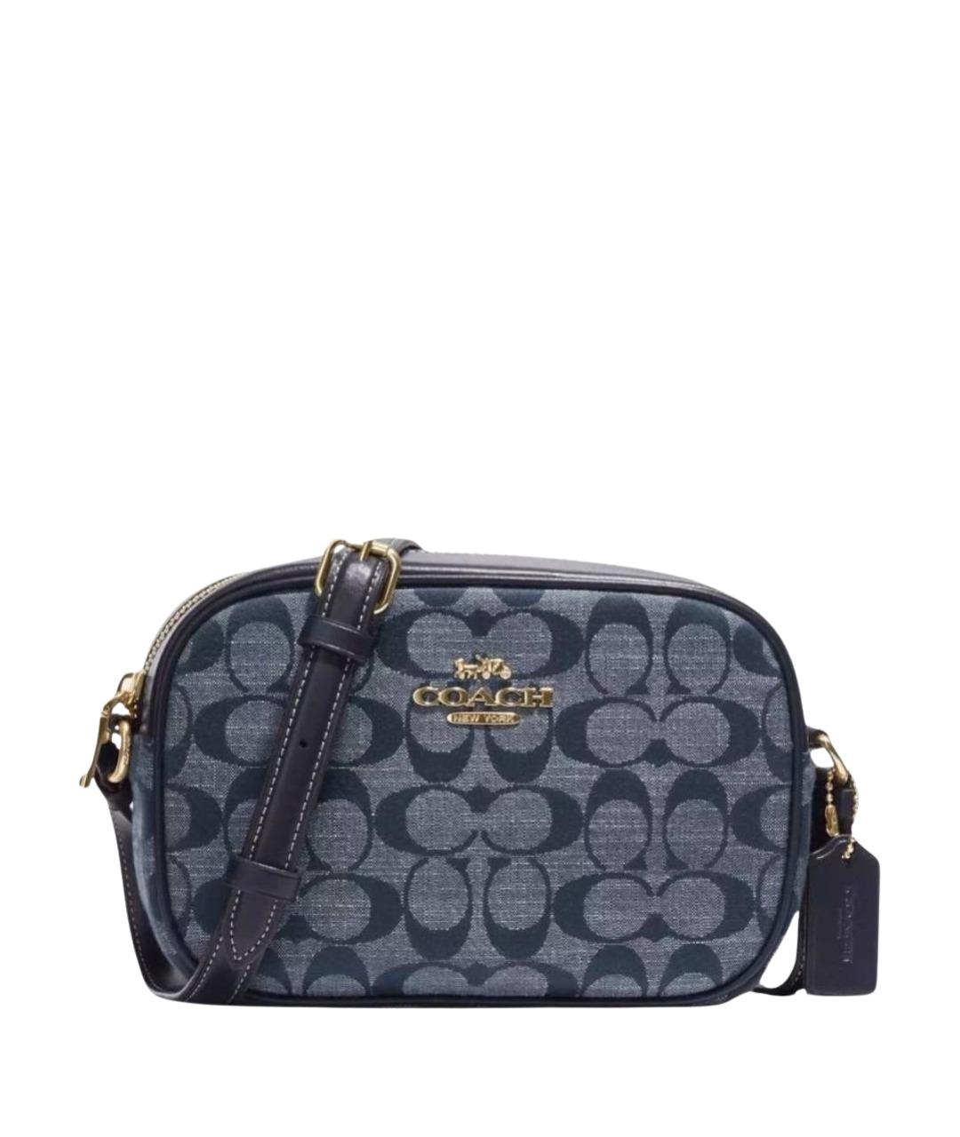 COACH Синяя жаккардовая сумка через плечо, фото 1