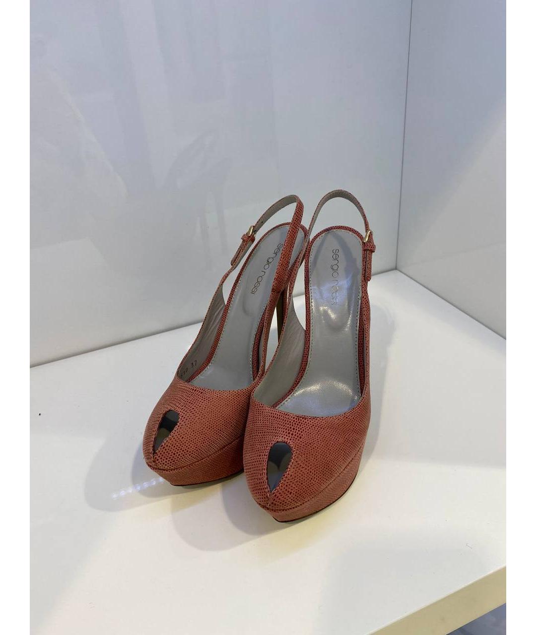 SERGIO ROSSI Коричневые кожаные босоножки, фото 2