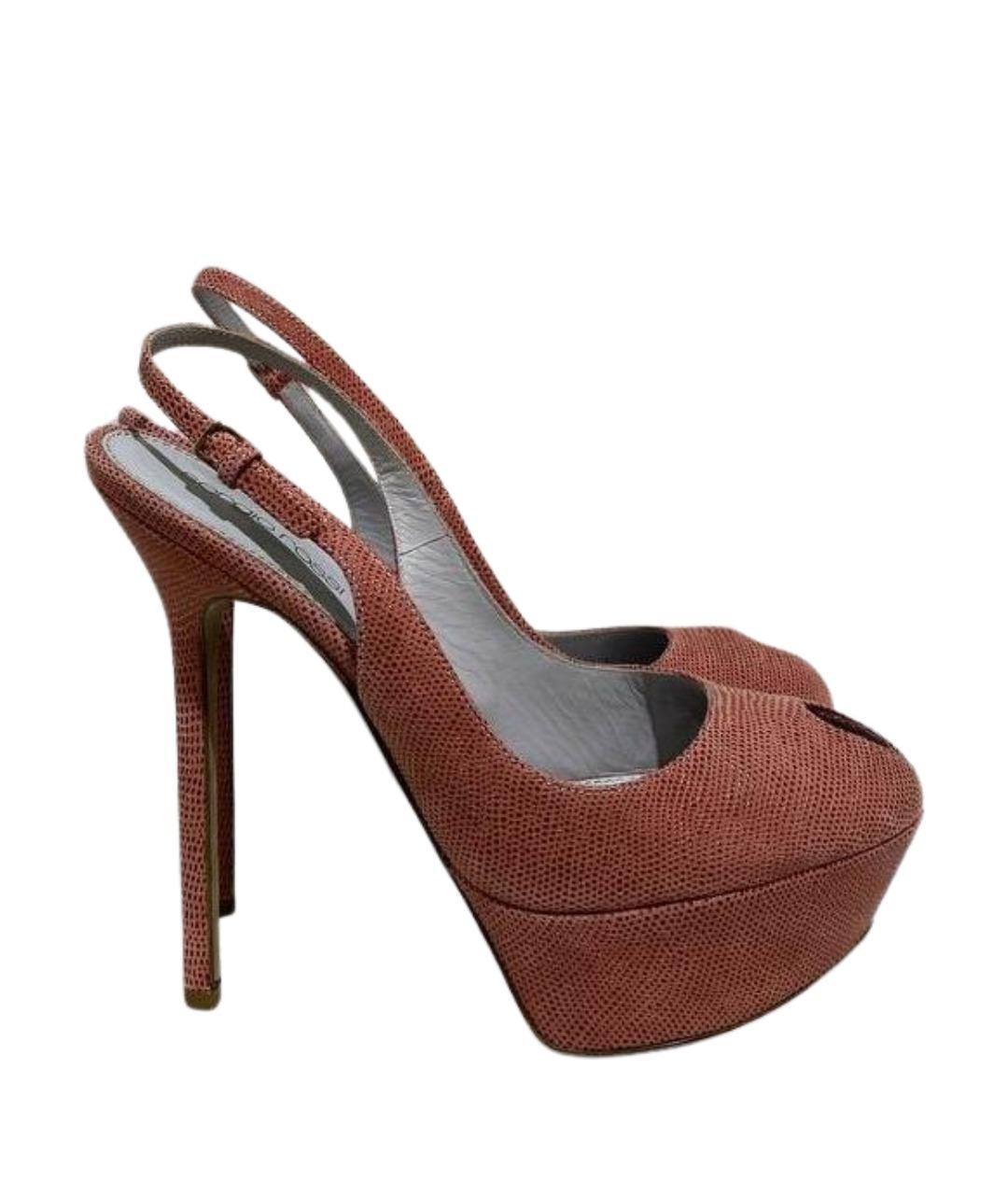 SERGIO ROSSI Коричневые кожаные босоножки, фото 1