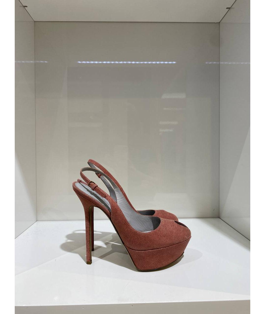 SERGIO ROSSI Коричневые кожаные босоножки, фото 3