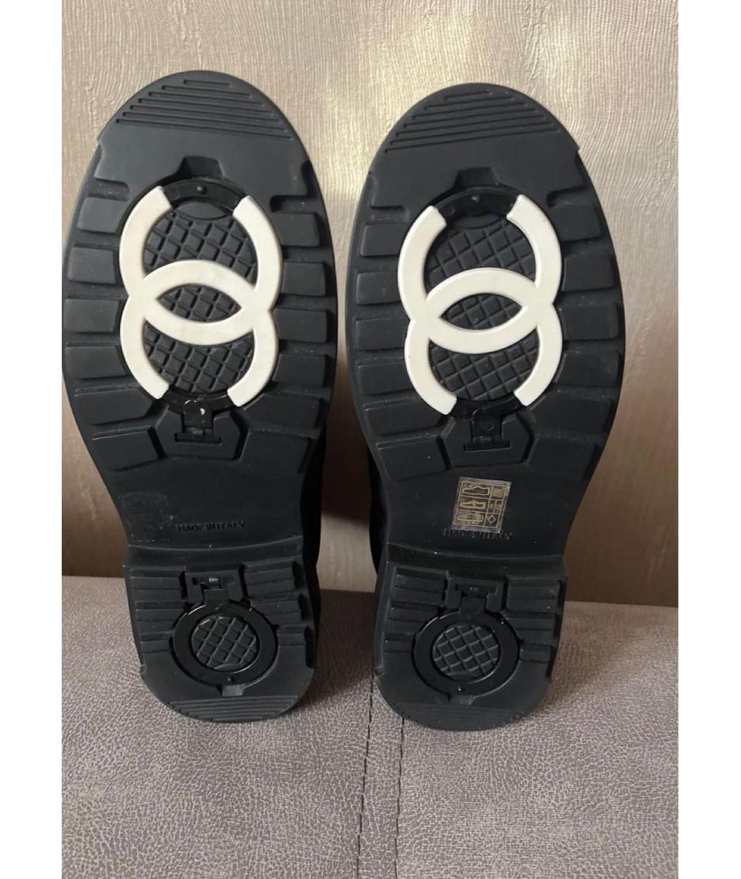 CHANEL Черные текстильные сапоги, фото 3