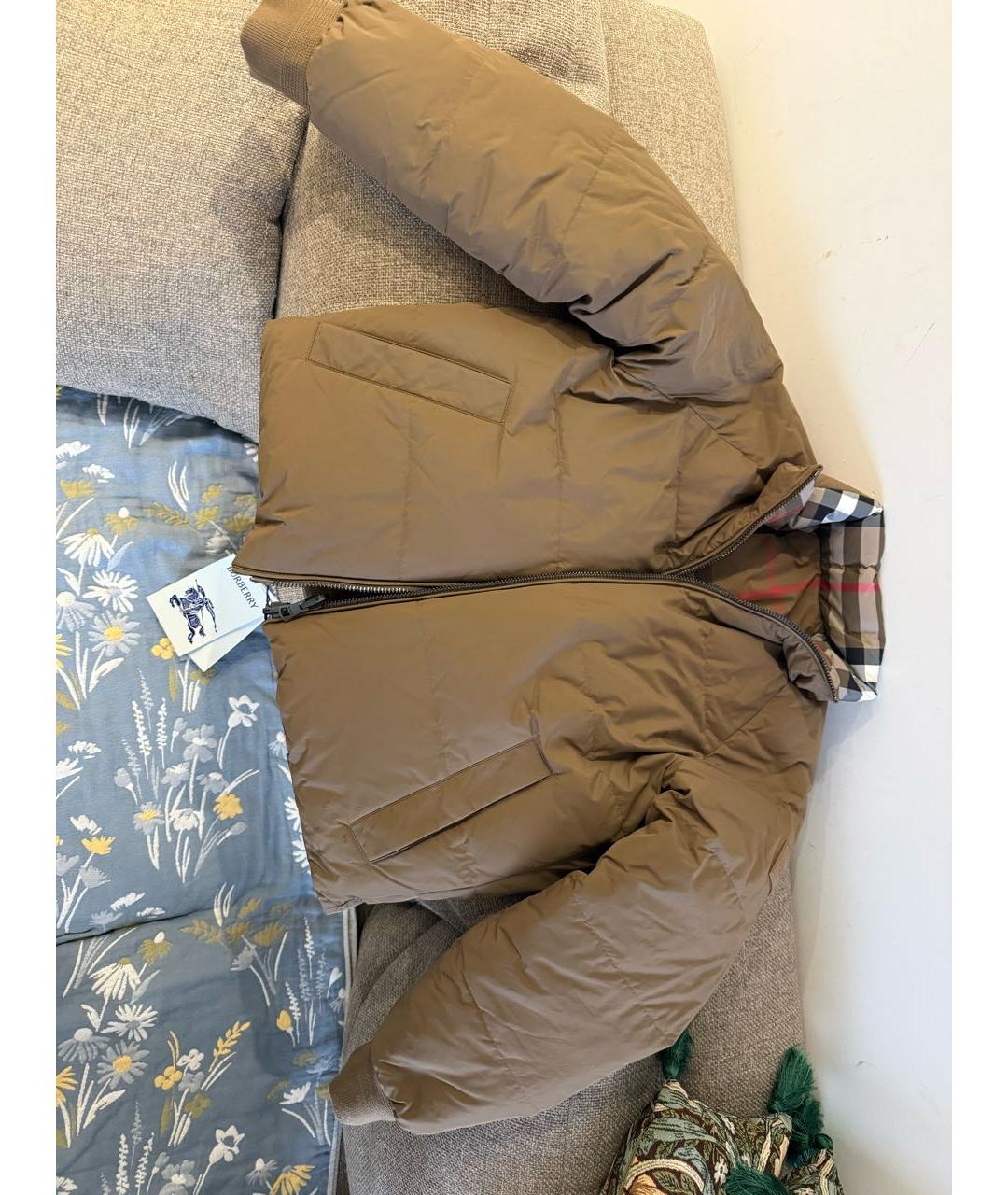 BURBERRY Коричневая полиэстеровая куртка, фото 4