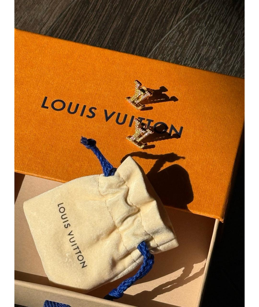 LOUIS VUITTON Золотые латунные серьги, фото 2
