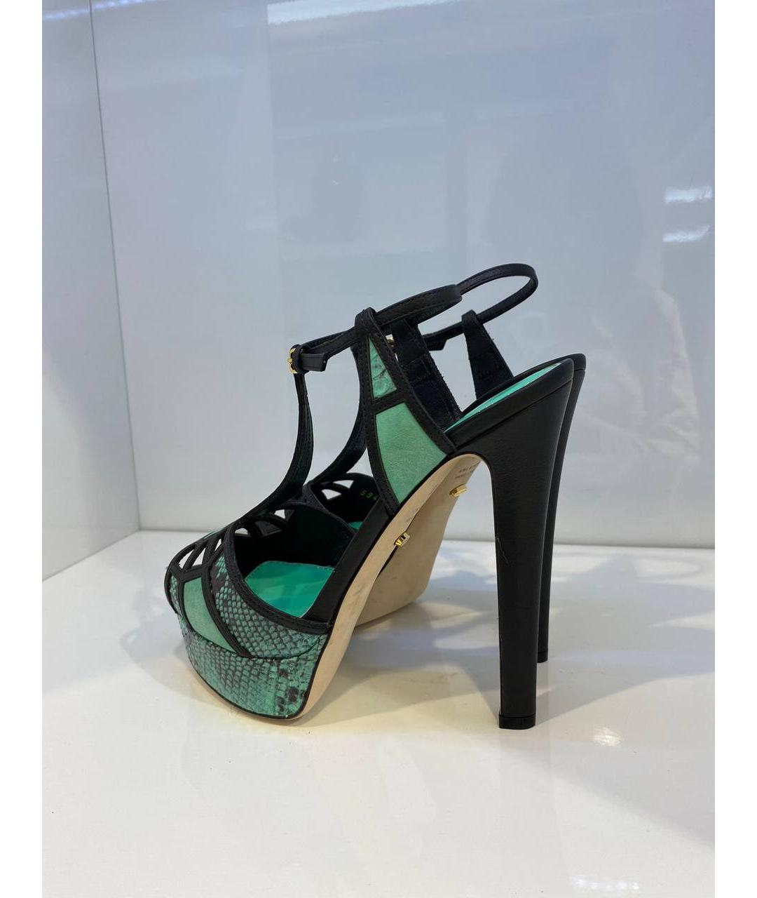 SERGIO ROSSI Мульти кожаные босоножки, фото 4