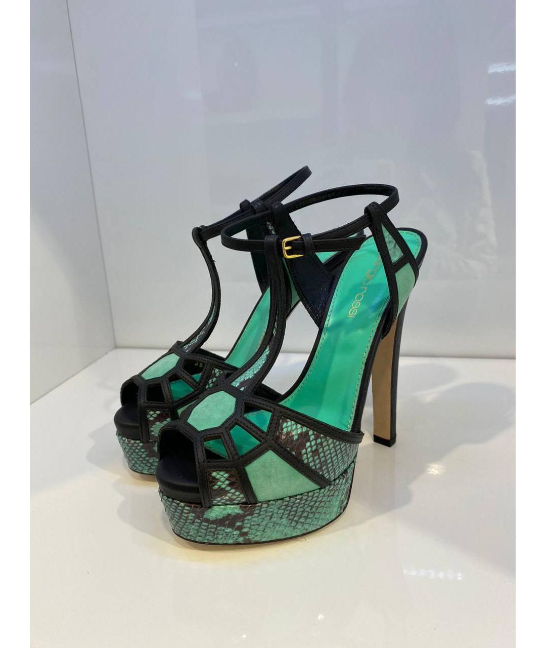 SERGIO ROSSI Мульти кожаные босоножки, фото 3