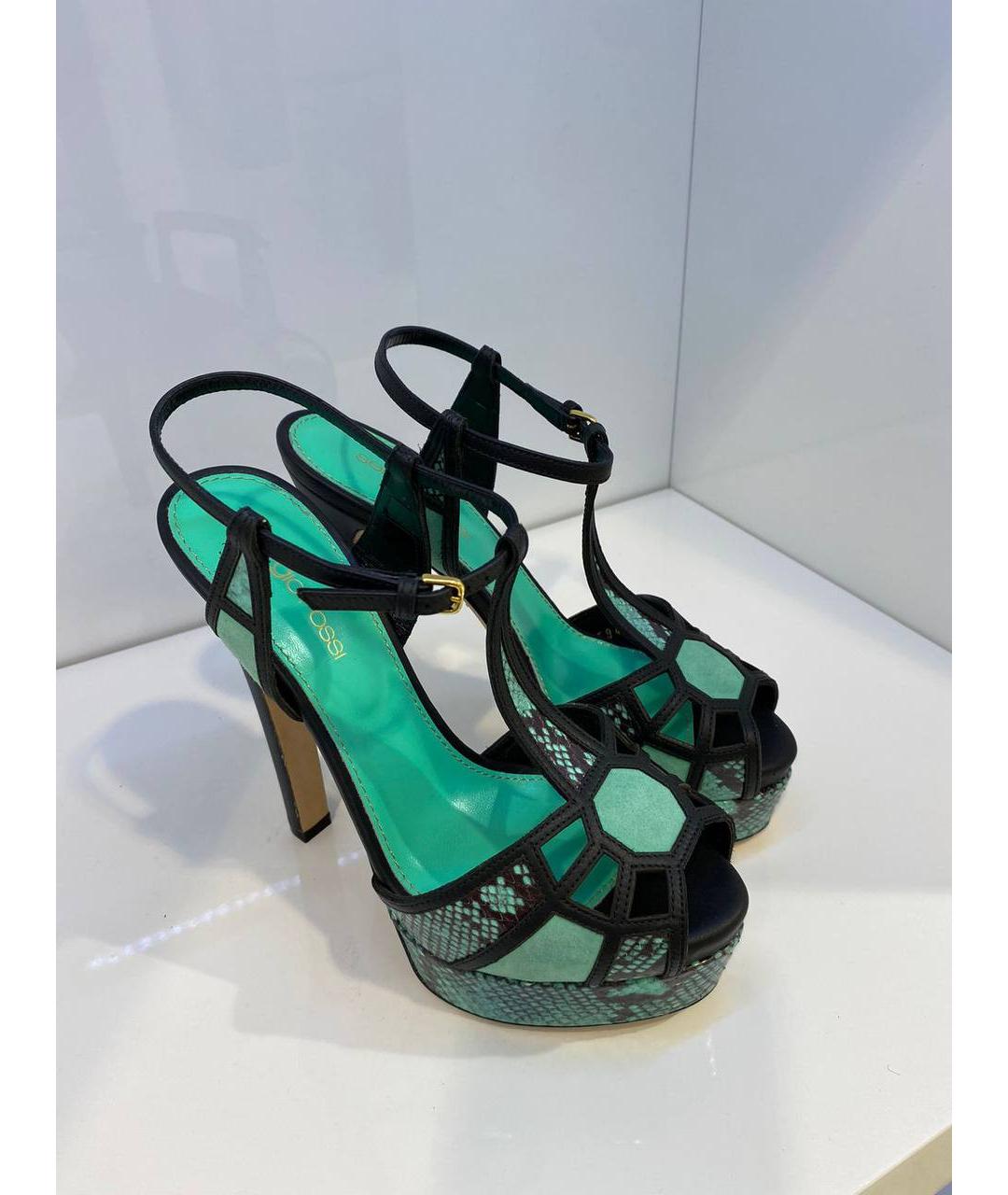 SERGIO ROSSI Мульти кожаные босоножки, фото 2