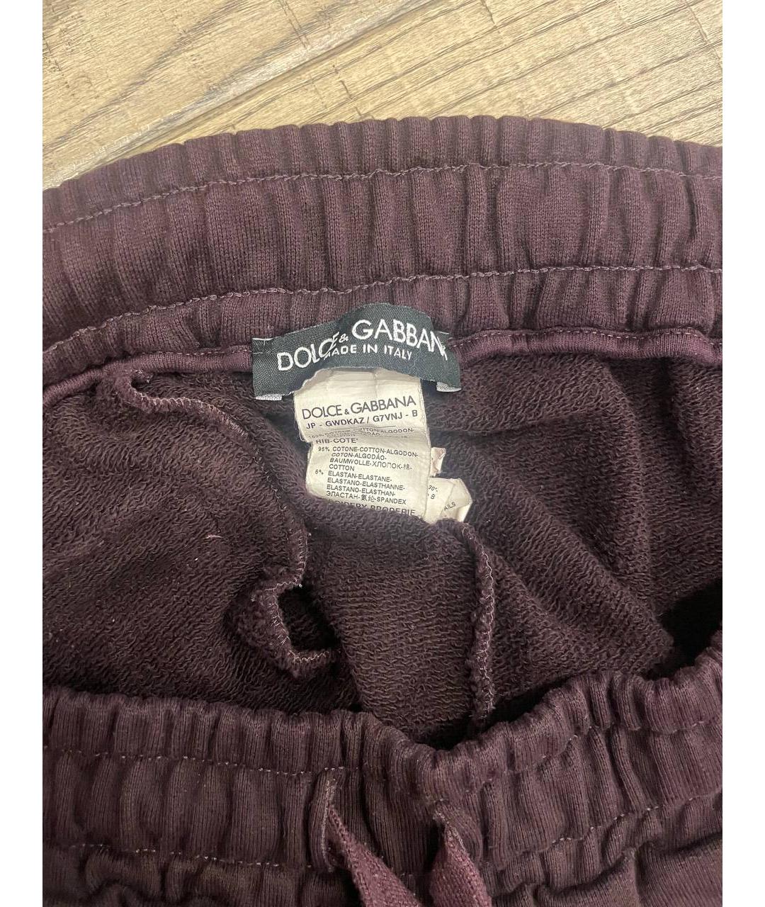 DOLCE&GABBANA Бордовые повседневные брюки, фото 3