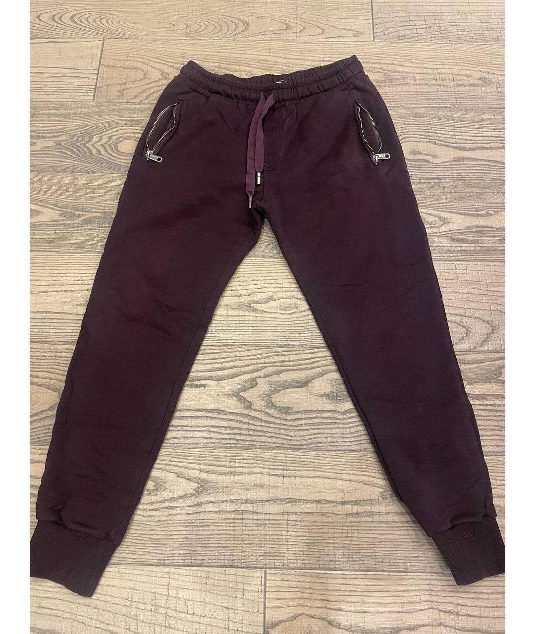 DOLCE&GABBANA Бордовые повседневные брюки, фото 4