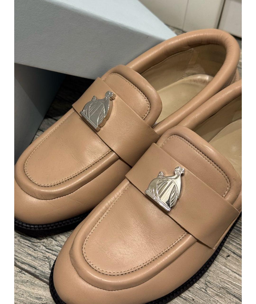 LANVIN Бежевые кожаные лоферы, фото 3