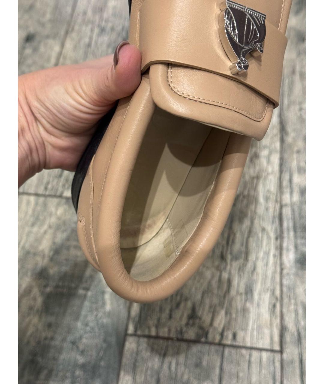 LANVIN Бежевые кожаные лоферы, фото 8