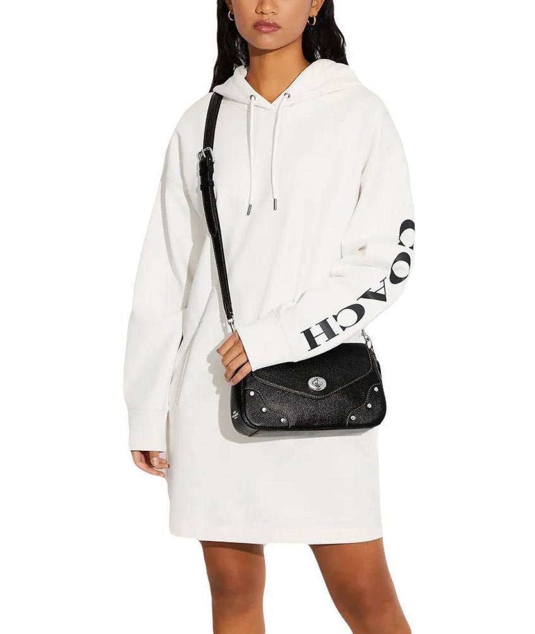 COACH Черная кожаная сумка через плечо, фото 4