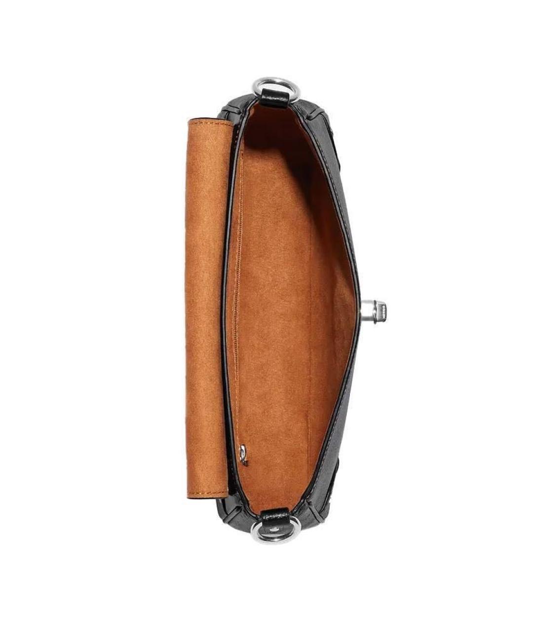 COACH Черная кожаная сумка через плечо, фото 3