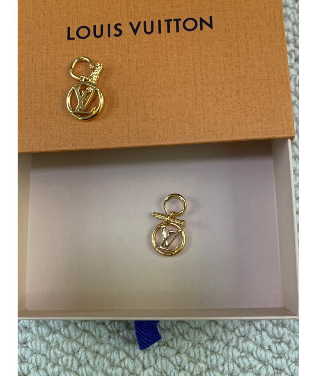 LOUIS VUITTON Золотые латунные серьги, фото 2