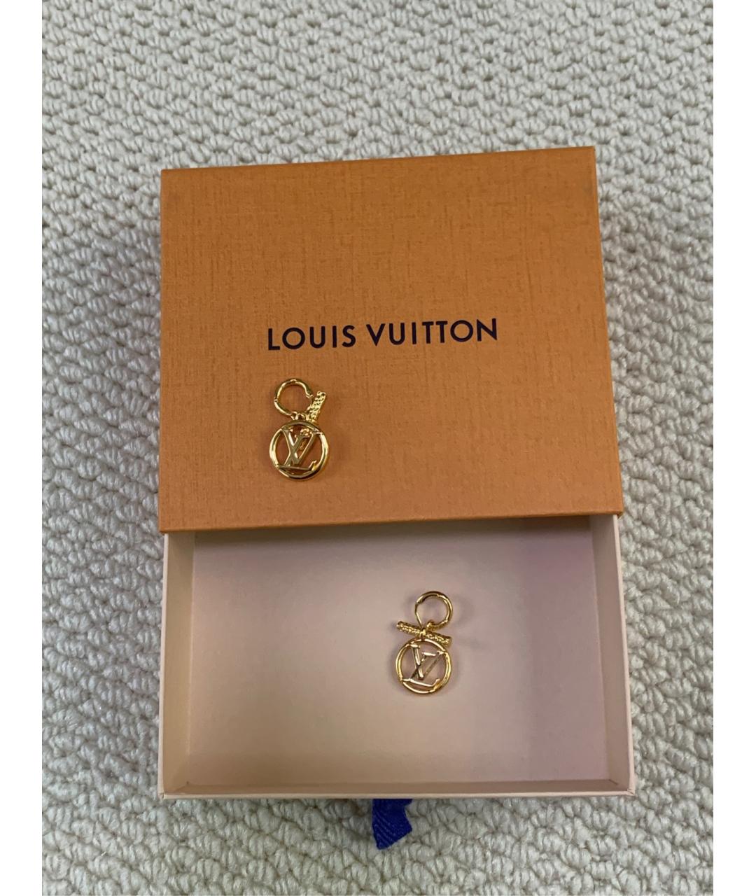 LOUIS VUITTON Золотые латунные серьги, фото 7