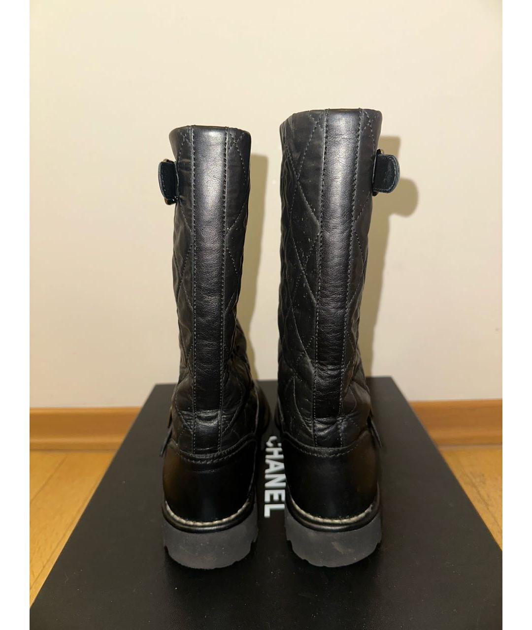 CHANEL Черные кожаные полусапоги, фото 4