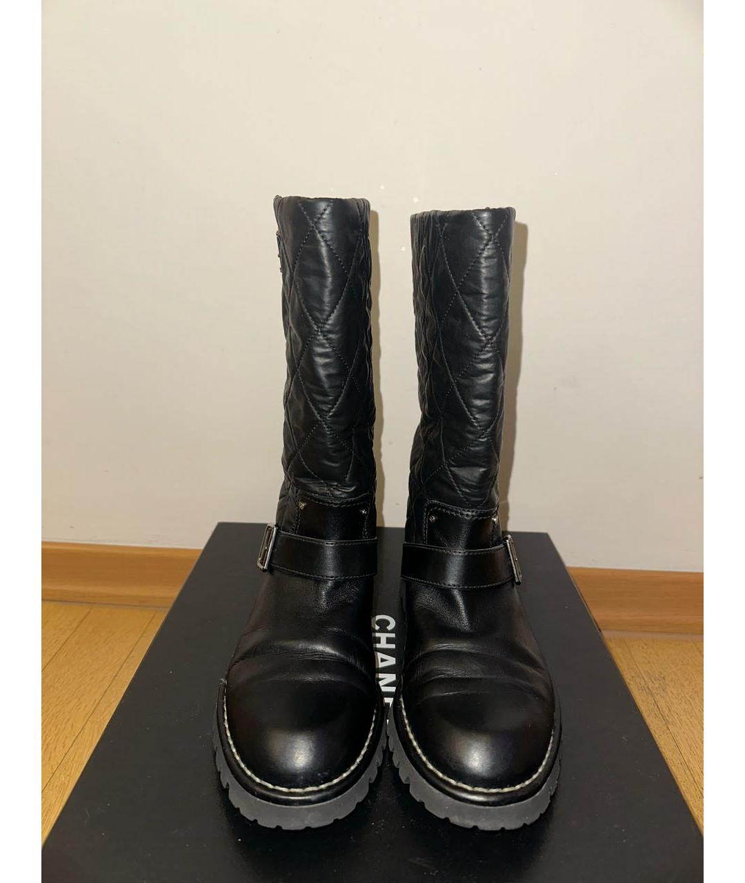 CHANEL Черные кожаные полусапоги, фото 2