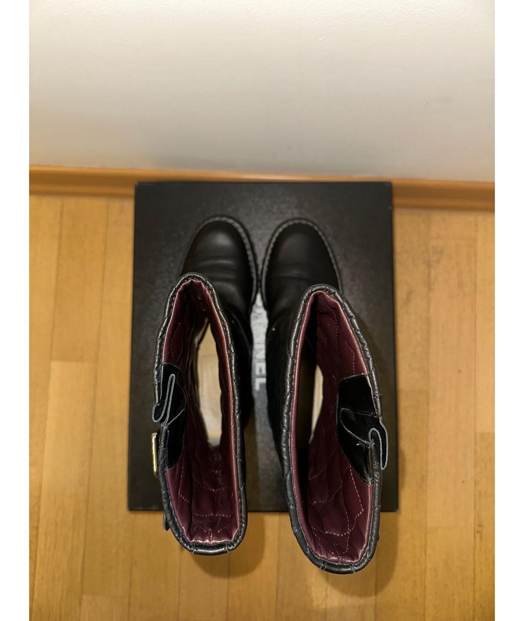 CHANEL Черные кожаные полусапоги, фото 3