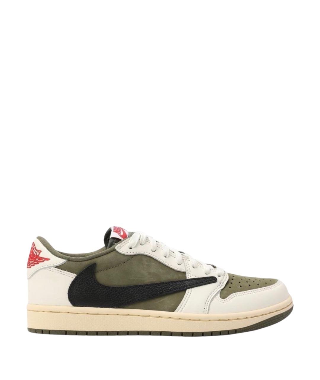 NIKE Хаки кожаные низкие кроссовки / кеды, фото 1