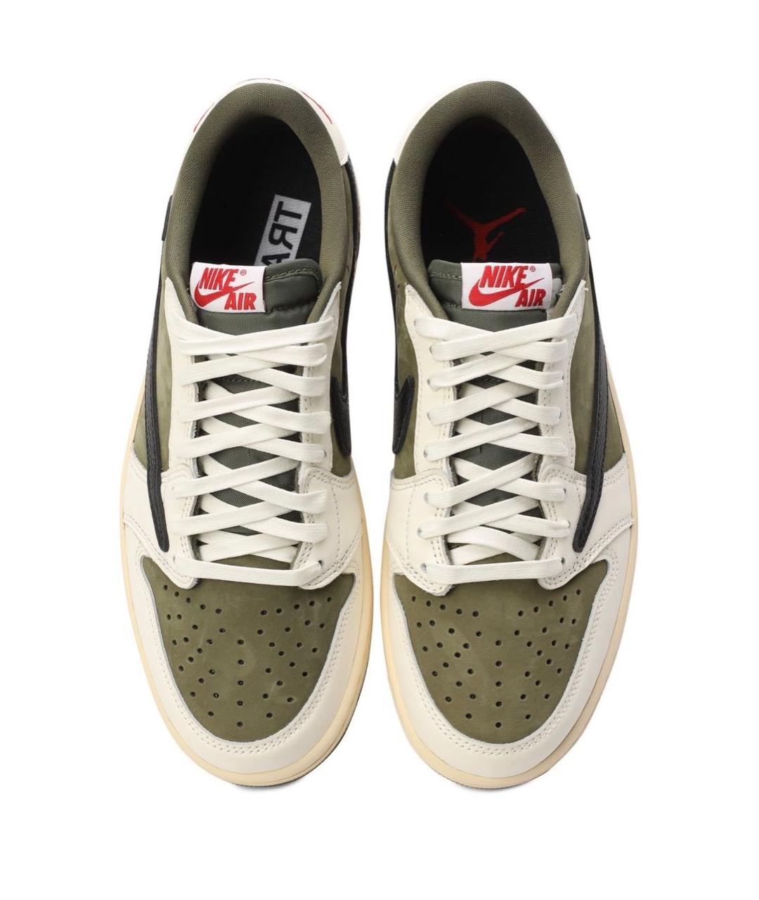 NIKE Хаки кожаные низкие кроссовки / кеды, фото 2