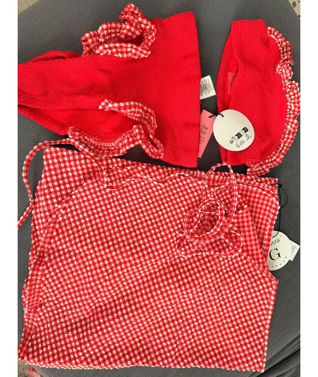 HUNZA G Красный полиамидовый купальник, фото 8