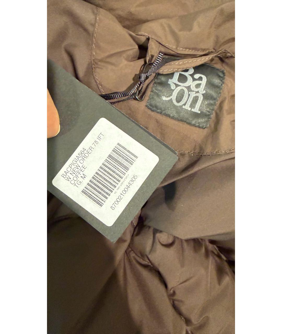 BACON Коричневый полиамидовый пуховик, фото 4