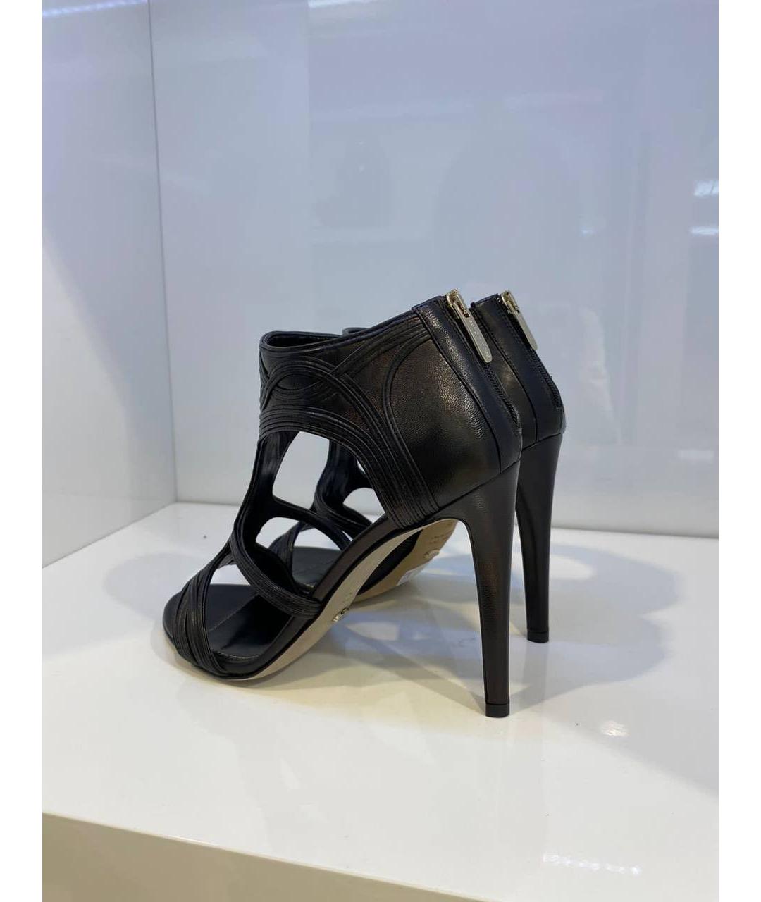 SERGIO ROSSI Черные кожаные босоножки, фото 3