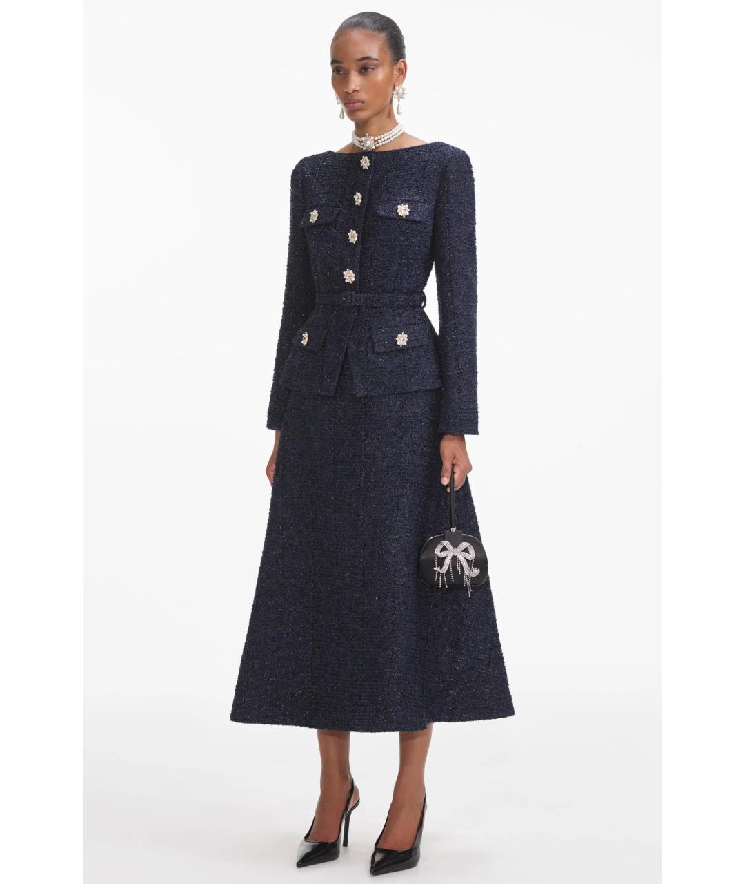 SELF-PORTRAIT Темно-синее коктейльное платье, фото 7