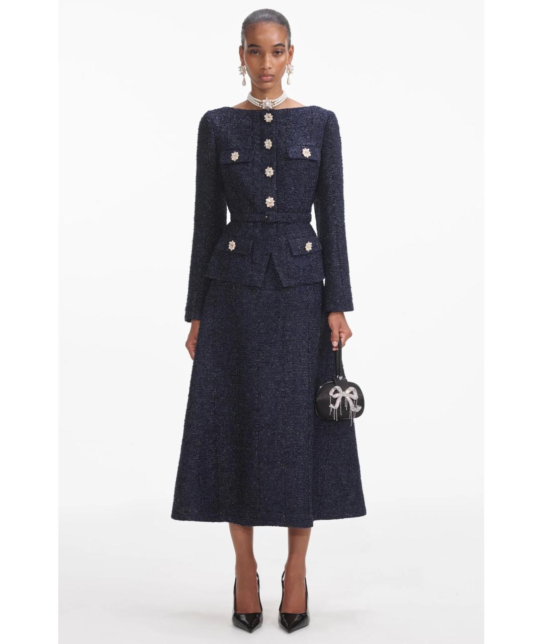 SELF-PORTRAIT Темно-синее коктейльное платье, фото 6