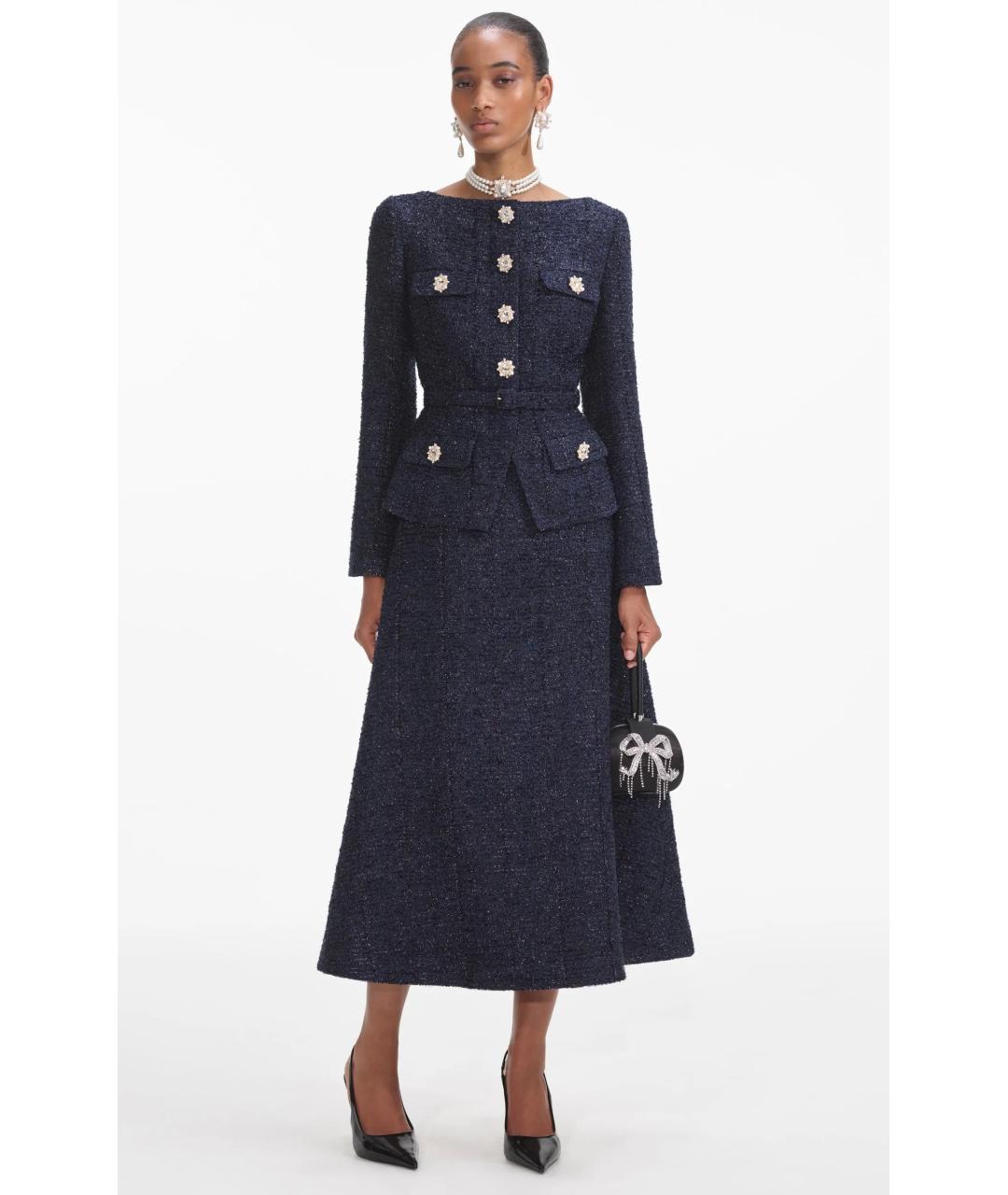 SELF-PORTRAIT Темно-синее коктейльное платье, фото 5