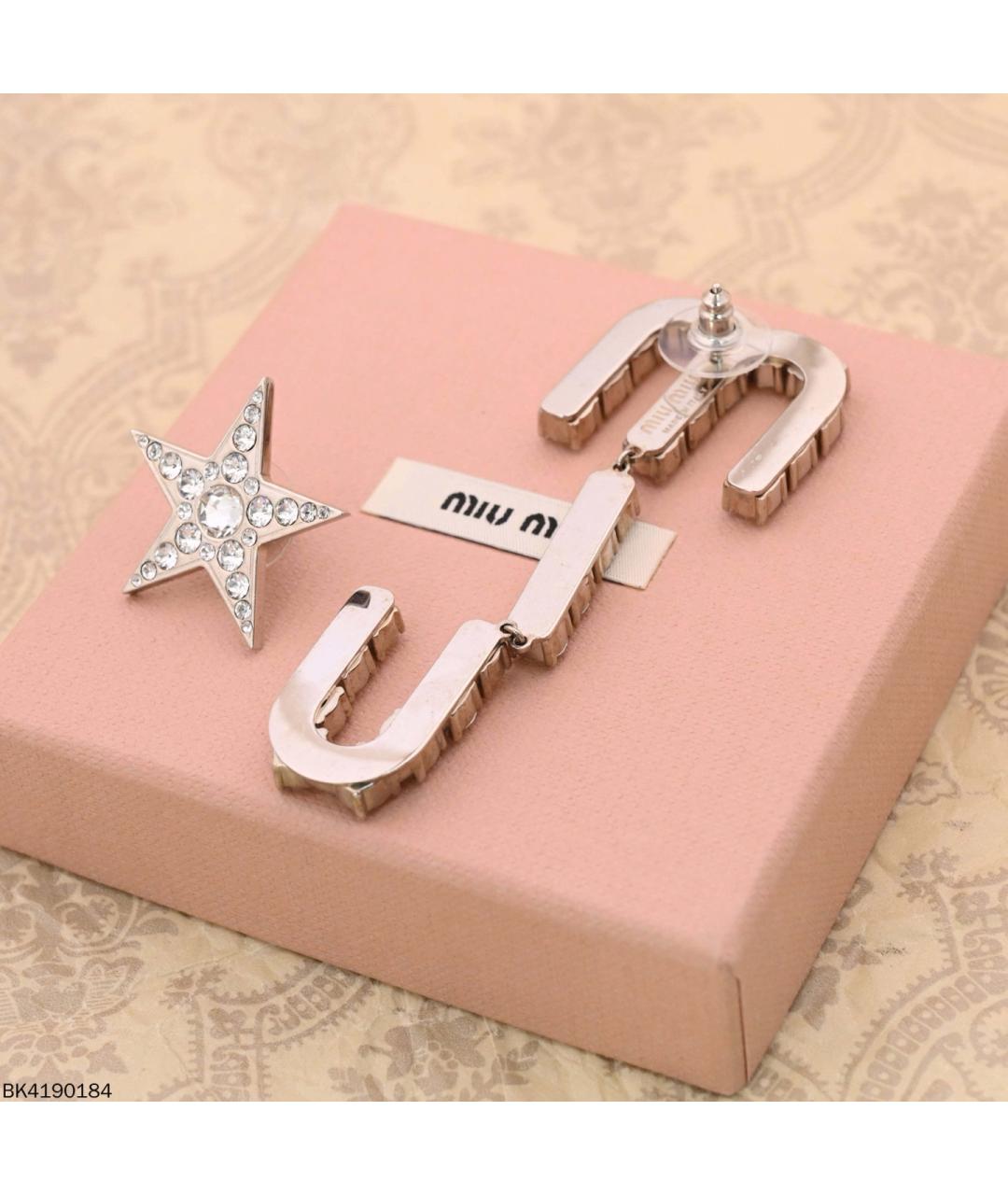 MIU MIU Серебряные металлические серьги, фото 5