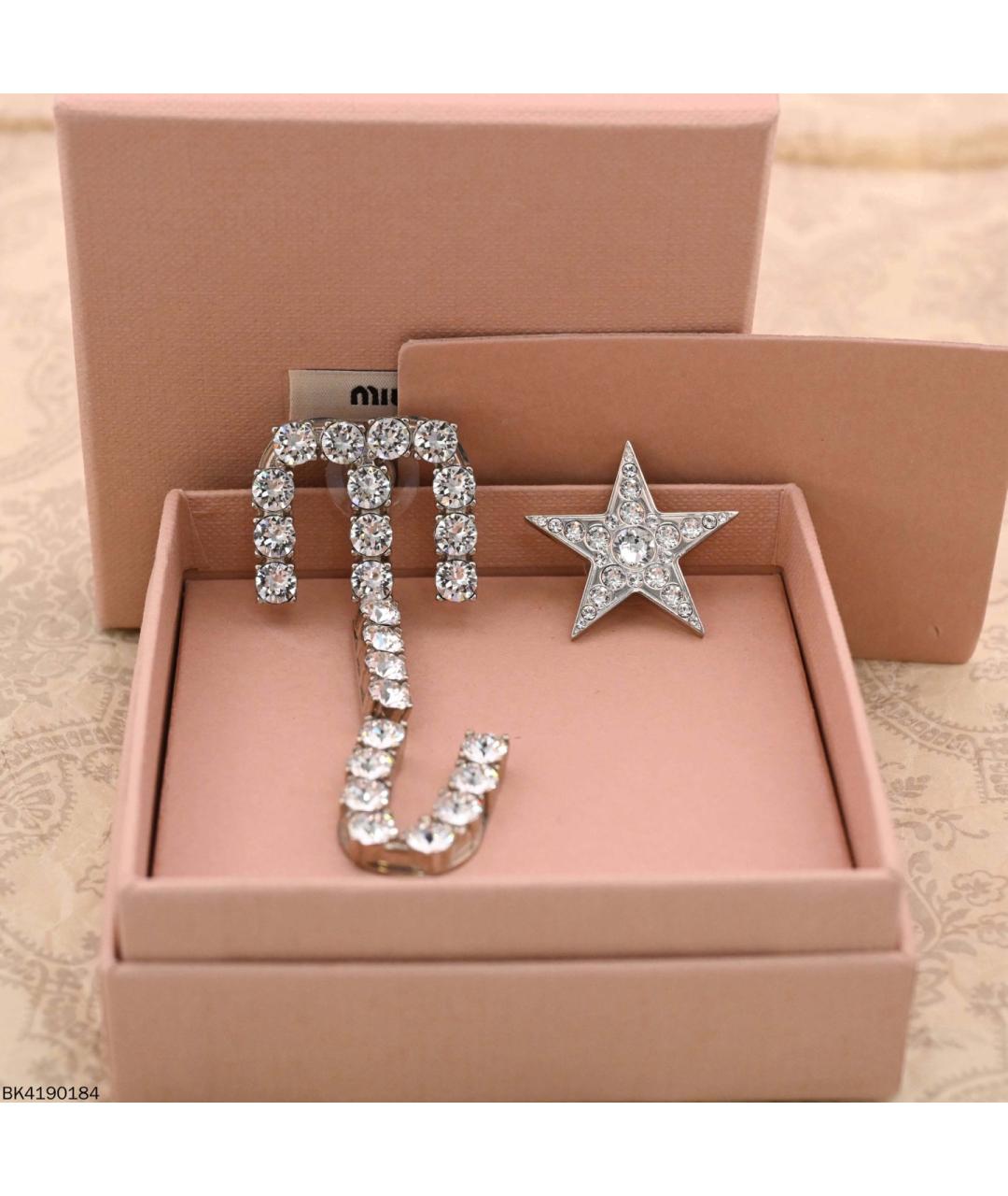 MIU MIU Серебряные металлические серьги, фото 2