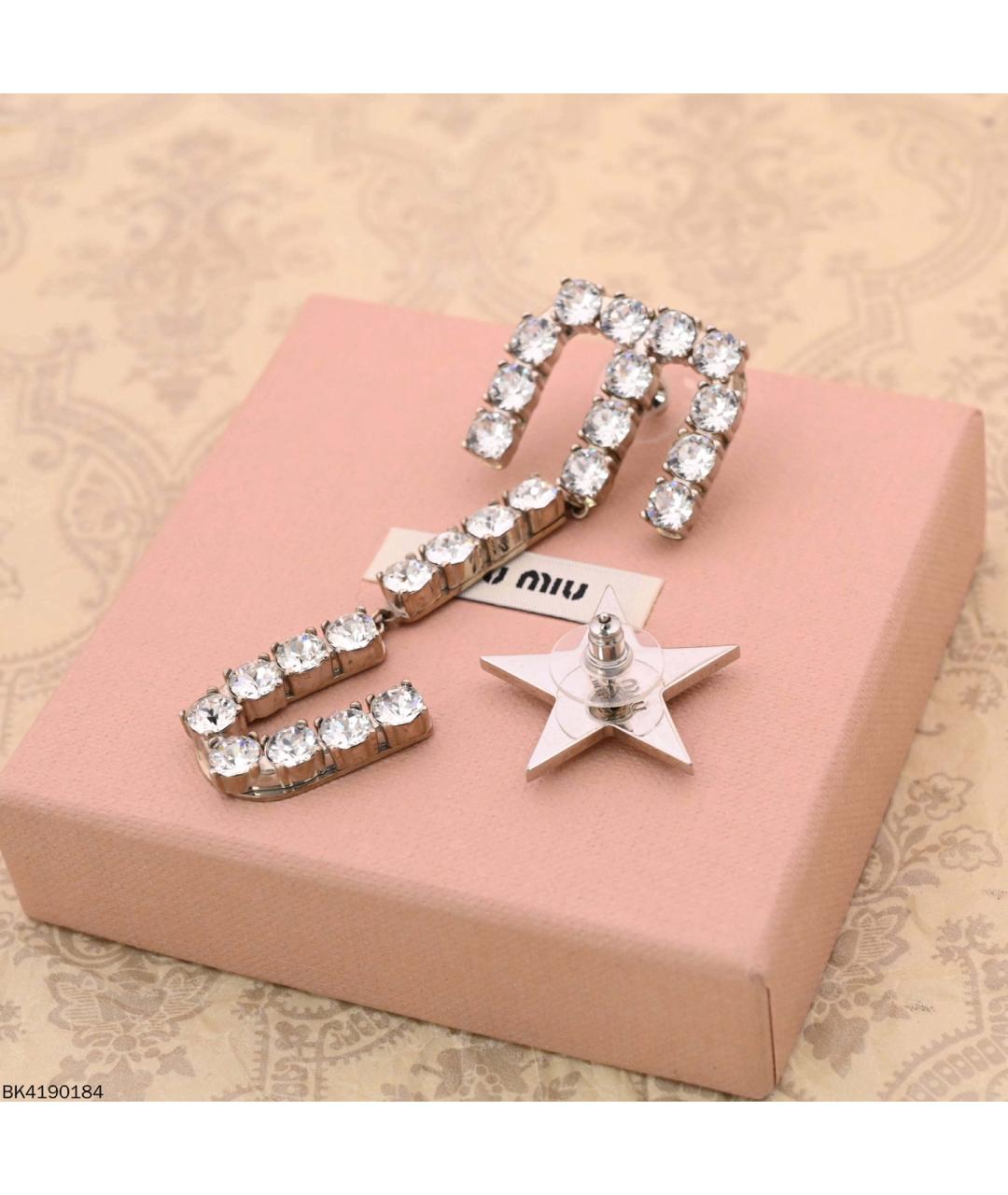 MIU MIU Серебряные металлические серьги, фото 3