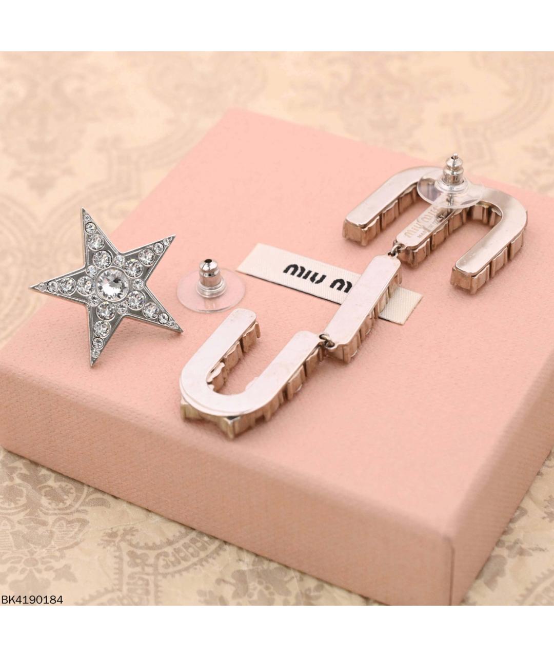 MIU MIU Серебряные металлические серьги, фото 4