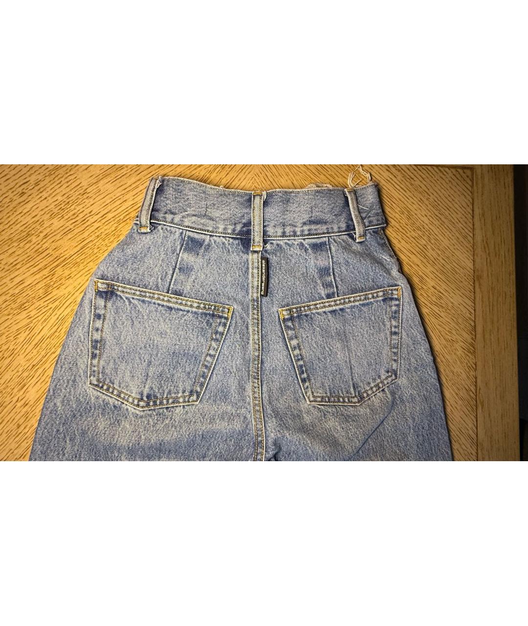 ALEXANDER WANG Голубые хлопковые прямые джинсы, фото 7